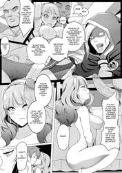 1girls 3boys alm_(fire_emblem) arms_behind_head back bangs bare_arms bare_back bare_legs bare_shoulders bare_thighs bed black_and_white black_panties blackmail blush bodyguard breasts celica_(fire_emblem) cheating clenched_teeth closed_eyes clothes_lift collarbone comic completely_nude curse disgusted doujin dress_lift drooling earrings english_text evil_grin evil_smile fat_man female female_focus femsub fingering fingering_partner fire_emblem fire_emblem_echoes:_shadows_of_valentia forced from_below frottage greyscale grin groping hand_on_another's_face hood humiliation imminent_rape imminent_sex kissing large_breasts larger_male legs long_hair male_pubic_hair maledom married_woman medium_breasts medium_hair molestation monochrome multiple_girls netorare nintendo nipples nude nude_female one_eye_closed ordering panties penis penis_on_face pupilless_eyes pussy_juice queen rape revolverwingstudios royalty short_sleeves shoulders skirt_lift slave smaller_female solo_focus squatting testicles text thighs tiara tiptoes underwear upskirt vaginal_penetration wife