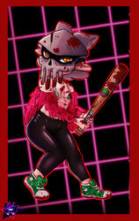 bat blood evil hotline_miami hotline_miami_2 inkling inkling_girl marie_(splatoon) mask neon_grid radiobx short_hair shortstack small_breasts splatoon squid squid_sisters synthwave tagme