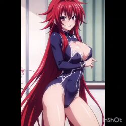 ai_generated big_breasts blue_eyes bodysuit condorenox7 female high_school_dxd red_hair rias_gremory solo_female wrestler wrestling wrestling_outfit wrestling_ring