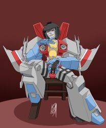 alien alien_humanoid alien_male decepticon fondling fondling_self holding_penis male nuefass penis robot robot_alien robot_humanoid robot_male sitting spread_legs starscream thigh_strap transformers transformers_g1