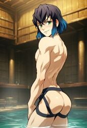 ai_generated ass ass_out big_ass demon_slayer gay inosuke_hashibira jockstrap jockstrap_only male male_only muscular muscular_male toned_body toned_male twall97