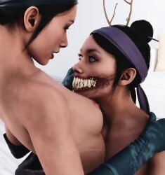 2girls 3d black_hair breasts bust busty chest clone clonecest curvaceous curves curvy curvy_figure dark_hair edenian female female_focus hips hourglass_figure incest kitana kitana_(mk11) kiteena kunoichi large_ass large_breasts legs light-skinned_female light_skin mature mature_female mileena monster_girl mortal_kombat mortal_kombat_11 netherrealm_studios nightmare_waifu ninja princess rayalterego23 sisters slim_waist tarkatan thick thick_hips thick_legs thick_thighs thighs voluptuous waist wide_hips