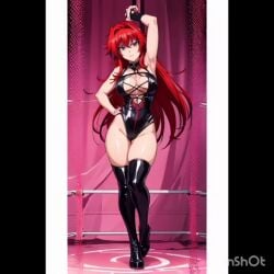 ai_generated big_breasts blue_eyes bodysuit condorenox7 female high_school_dxd red_hair rias_gremory solo_female wrestler wrestling wrestling_outfit wrestling_ring