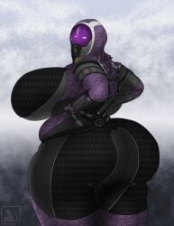 1girls alien alien_girl ass big_ass big_breasts breasts clothed clothing curvy curvy_female female female_only hisano-x huge_ass huge_breasts looking_at_viewer mask mass_effect quarian solo solo_female tali'zorah_nar_rayya