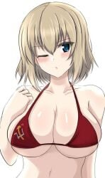 anime_girl army_uniform breasts busty katyusha_(girls_und_panzer)