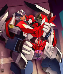 big_dom_small_sub breakdown breakdown_(transformers) knock_out_(transformers) male_only male_penetrating robot skerzzz transformers transformers_prime yaoi