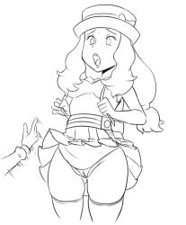 female pokemon reaching serena_(pokemon) sketch upskirt