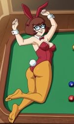 ai_generated ass bigmic145 breasts bunny_ears bunny_girl bunny_tail bunnysuit cartoon_network casino feet foot_fetish orange_pantyhose pantyhose playboy_bunny red_hair scooby-doo scooby-doo!_mystery_incorporated shoes velma_dinkley velma_dinkley_(mystery_incorporated)