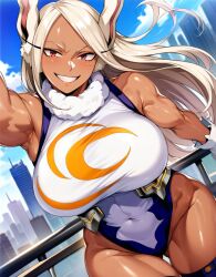 1girls ai_generated alternate_breast_size big_breasts bostin breasts busty curvaceous curvy curvy_body curvy_female curvy_figure female huge_breasts large_breasts leotard mirko miruko my_hero_academia rumi_usagiyama sweat sweating sweaty sweaty_body sweaty_breasts thick_thighs thighs venus_body voluptuous