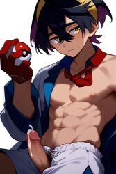 ai_generated balls gay kieran_(pokemon) male male_only noahai penis pokemon pokemon_sv tagme yaoi