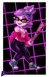 bat cute hotline_miami hotline_miami_2 inkling inkling_girl latex marie_(splatoon) neon_grid radiobx shortstack small_breasts splatoon squid squid_sisters synthwave tagme