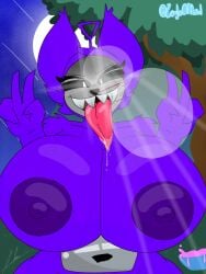 1girls breasts female female_only huge_breasts nipples slendytubbies tagme tinky_winky tinky_winky_(slendytubbies) tongue tongue_out zeglo-official