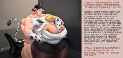 2024 bbw belly_grab bimbo bimbo_lips blonde_female blonde_hair brown_eyes child_bearing_hips clothed_female_nude_male commission dick_sucking_lips english_text glasses highres huge_breasts hyper_breasts imminent_rape imminent_sex justin_(chin_jhin) lyndrion muscular_male nude_male office_clothing office_lady pearl_necklace pinup size_difference taller_male thick_thighs trisha_(cowharu1) venus_body voluptuous voluptuous_female wide_hips