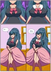 1futa absurd_res balls beforu big_breasts blue_eyes blue_hair bodily_fluids breasts comic comic_page cum cumming cumshot dawn_(pokemon) dialogue dickgirl digital_art digital_drawing_(artwork) digital_media digital_media_(artwork) dress english_text erect_penis erection female_to_futa flechitas futa_focus futanari futanari_transformation futanarization gender_transformation genital_fluids genitalia genitals gynomorph hair hi_res human intersex knees_together_feet_apart light-skinned_futanari light_skin long_hair masturbation mind_control mostly_clothed nintendo orgasm penis pokemon princessification skirt skirt_lift solo_focus speech_bubble standing text text_bubble transformation transformation_sequence transformation_through_magic