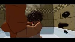 2boys 3d animated ass bathroom dark_skin gay gay_blowjob gay_domination nude roblox roblox_slender robloxian shower showering_together sucking sucking_penis tagme video