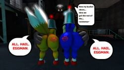 100acrew 2025 3boys 3d 3d_(artwork) 3d_model anthro ass ass_focus balls big_ass big_butt black_eyes blue_body brainwashing bucket building butt_focus chum_bucket chum_bucket_bucket_helmet dialogue drone effects eggman eggman_empire eggman_logo facility femboy floating floating_object gloves grabbing grabbing_ass grabbing_butt grabbing_objec head_stuck hedgehog helmet hypnosis inside_building male metal_bucket miles_tails_prower mind_control mobian mobian_(species) robotnik sega sfm small_balls small_penis solo sonic_(series) sonic_the_hedgehog sonic_the_hedgehog_(series) sound_effects source_filmmaker speech_bubble spongebob_reference standing stuck tails tails_the_fox talking text_bubble wide_ass wide_hips wide_thighs