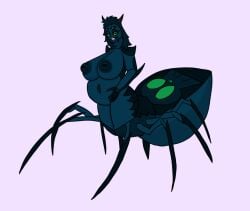 8_legs arachne(kakotherock) arachnid arachnid_taur arthropod arthropod_abdomen arthropod_taur big_breasts breasts colored dark-skinned_female dark_skin digital_drawing_(artwork) digital_media_(artwork) female inverted_nipples kakotherock multi_leg multi_limb nipples pregnant solo spider spider_taur taur tongue tongue_out
