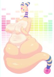 2019 absurd_res ampharos anthro anthrofied big_breasts breasts female fur furry furry_only hi_res huge_breasts large_breasts nintendo nipples nude overweight pokémon_(species) pokemon pokemon_(species) pussy smile solo tail theobrobine thick_thighs thunder_thighs video_games wide_hips