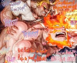 all_might anal anal_sex bara big_penis bubble_butt endeavor_(my_hero_academia) enji_todoroki gay hyper_penis male_only moaning my_hero_academia rokudenashi sex text yaoi