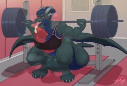 anthro auto_penis_lick autotitfuck autotitfuck_under_clothes balls big_balls big_penis blue_body bodily_fluids bra breast_play breasts claws clothing crouching detailed_background dragon dripping exercise exercise_equipment genital_fluids genitals grey_body gynomorph horn huge_balls huge_cock hyper hyper_balls hyper_genitalia hyper_penis intersex licking masturbation muscular muscular_anthro muscular_gynomorph muscular_intersex musk musk_clouds mythological_creature mythological_scalie mythology oral oral_masturbation penile penile_masturbation penis penis_between_breasts penis_lick precum precum_drip scalie self_lick sex sinisterheaven solo sports_bra thick_penis toe_claws tongue tongue_out underwear weightlifting workout
