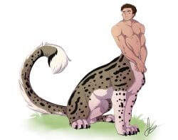 2016 agropuer animal_genitalia balls black_body black_fur brown_hair claws felid felid_taur fully_sheathed fur genitals grey_body grey_fur hair humanoid_taur male mammal mammal_taur markings nipples nude_male nude_taur pantherine pantherine_taur paws sheath simple_background sitting snow_leopard snow_leopard_taur solo spots spotted_body spotted_fur taur toe_claws white_background white_body white_fur