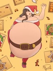 animated aroused aroused_face aroused_female belly_bigger_than_body belly_overhang big_ass blush blush blush_lines breasts breasts_bigger_than_head burp burp_cloud burp_fetish burping burpy_chan christmas christmas_outfit female food_fetish freckles freckles_on_breasts freckles_on_shoulders freckles_on_stomach funlitogc gassychan_(artist) gingerbread_cookie gluttony gurgling gurgling_noise hand_on_belly heart horny_female huge_breasts laying_down laying_on_back leti lewd morbidly_obese morbidly_obese_female overweight overweight_female pleasured_face pleasured_female sound sound_effects sound_warning sweaty tagme thick_thighs tight_clothing video
