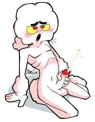 1boy 2025 4_fingers ahe_gao balls blush cartoony cel_shading collarbone cum cumming cumshot eyes_rolling_back fluffy frown frowning glans hand_on_penis humanoid itamigao kneeling male_only masturbation motion_lines mr._small navel no_background non-human penis pinup ponytail red_eyes ribs saliva saliva_trail self_upload signature simple_background skinny slim_male solo solo_focus solo_male the_amazing_world_of_gumball thick_eyebrows toony white_background white_fur yellow_sclera