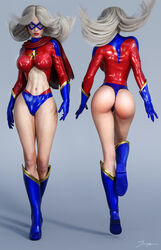 1girls 3d abs ass avengers back_view bare_ass belly_button big_ass big_breasts bimbo blonde_hair blue_boots blue_eyes blue_gloves blue_mask blue_topwear boots breasts busty cameltoe cape carol_danvers curvaceous curvy dat_ass domino_mask erect_nipples erect_nipples_under_clothes exposed_ass eyeshadow female female_only flying from_behind front_view gloves human knee_up large_breasts lipstick long_hair makeup marvel marvel_comics mascara mask midriff ms._marvel ms._marvel_(carol_danvers) navel nipple_bulge nipples pinup pussy red_cape red_lips red_lipstick red_topwear signature solo standing stomach superheroine thick_ass thick_thighs thighs tiangtam topwear voluptuous vulva