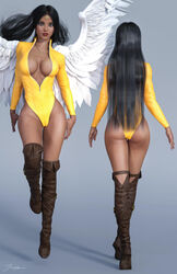 1girls 3d amulet angel angel_wings ass back_view big_breasts black_hair boots breasts brown_boots brown_eyes brown_skin busty cameltoe cleavage cowboy_boots dark-skinned_female dark_skin dat_ass dawnstar dc dc_comics eyeshadow female female_only flying forehead_jewel forehead_protector front_view human large_breasts legion_of_superheroes leotard lipstick long_hair makeup mascara nail_polish native native_american necklace pinup pussy red_lips red_lipstick red_nail_polish red_nails signature solo superheroine tiangtam unzipped vulva white_wings wings zipper