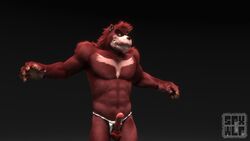 16:9 3d 3d_(artwork) anthro balls clothing digital_media_(artwork) erection fundoshi hi_res humanoid_penis japanese_clothing kumatetsu looking_at_viewer male male_only nude penis simple_background solo spexwulf spxwlf the_boy_and_the_beast underwear