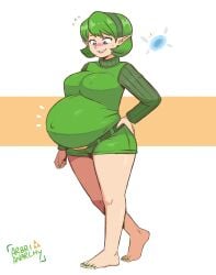 arbrianarchy commission hand_on_waist nails_painted pregnant pregnant_female saria the_legend_of_zelda