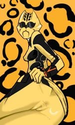 ass big_ass breasts cheetah faceless_female female helmet helmet_girl perky_breasts perky_nipples power_rangers power_rangers_jungle_fury suit thicc_ass thighs visor women yellow_ranger