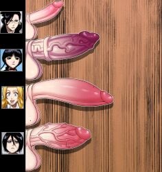 bleach bleach:_the_thousand-year_blood_war futanari girthy girthy_penis ise_nanao kuchiki_rukia kurotsuchi_nemu large_penis matsumoto_rangiku mole mole_on_penis overnsfw penis penis_chart size_comparison smooth_penis veins veiny_penis