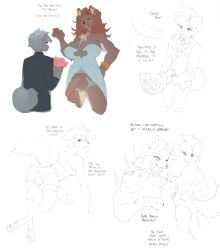 2025 all_fours anthro anthro_on_anthro ass balls bodily_fluids bra breast_growth breasts brown_hair business_suit canid clothed clothing collar corablue cum cum_on_face dialogue digital_media_(artwork) duo english_text erection female flower futa/female futa/male futanari gender_transformation genital_fluids genitals growth hair hi_res holding_flower holding_object intersex intersex/female intersex/male male mammal mtf_transformation muscular muscular_futa muscular_intersex necktie open_mouth pawpads penis plant pregnant short_hair size_difference smile suit tail text topless transformation underwear wedding
