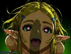 ai_generated blonde_hair elf elf_ears elf_female erection gigatsu heart_eyes looking_at_viewer pixel_art princess_zelda simple_background the_legend_of_zelda zelda_(breath_of_the_wild)