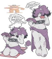 1girls 2025 ahoge bemmy_(refresh_rm) bra breasts cleavage english_text fan female female_focus furry furry_female hair long_hair necklace popsicle refresh_rm smile smiling speech_bubble tail text thighs thought_bubble twitter twitter_user_oc