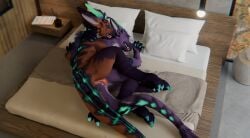 absurd_res anal anal_sex animal_genitalia anthro bed bedding bedroom blanket blender_(artwork) bodily_fluids claws cum cum_inside digital_media_(artwork) dragon duo erection from_behind_position fur furniture furred_dragon furred_scalie genital_fluids genital_slit genitals handjob hi_res hjortar horn huge_filesize lying male male/male male_penetrated male_penetrating male_penetrating_male masturbation moonfang mythological_creature mythological_scalie mythology nude pawpads paws penetration penile penis pillow scalie sex tail tapering_penis vrchat