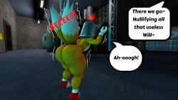 100acrew 1boy 1male 2025 3d 3d_(artwork) 3d_model anthro ass ass_focus balls big_ass big_butt black_eyes blue_body brainwashing bucket building butt_focus chum_bucket chum_bucket_bucket_helmet dialogue effects facility femboy floating floating_object gloves grabbing grabbing_objec head_stuck hedgehog helmet hypnosis inside_building male metal_bucket miles_tails_prower mind_control mobian mobian_(species) penis sega sfm small_balls small_penis solo sonic_(series) sonic_the_hedgehog_(series) sound_effects source_filmmaker speech_bubble spongebob_reference standing stuck tails tails_the_fox text_bubble wide_ass wide_hips wide_thighs
