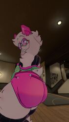3d anthro ass big_ass cryptiacurves deltarune femboy furry goat green_glasses green_jacket hi_res itzxenoshi male pink_eyes ralsei ralsei_(cryptiacurves) ralsei_with_white_fur thick_thighs thighhighs thighs undertale_(series) vrchat