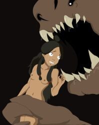 about_to_be_eaten avatar_the_last_airbender blue_eyes crying crying_with_eyes_open dark-skinned_female dark_skin female imminent_vore katara naked naked_female nude nude_female rancor rancor_pit scared scared_expression star_wars struggling struggling_prey vore water_tribe