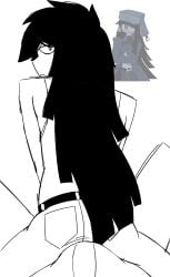 1boy 1girls 2025 aiden_(kaaatie) belt big_bulge black_hair boner bulge bulge_through_clothing clothed clothed_female dangerous_forest dominant dominant_female domination dry_humping emmet64 female female_focus female_on_top femdom fpe fundamental_paper_education good_artwork grinding half-erect heart-shaped_pupils horny horny_female ibispaintx jeans long_hair looking_at_viewer pants pov pov_male self_upload sitting_on_another sitting_on_person sketch submissive_male submissive_pov tank_top throbbing wip work_in_progress y/n