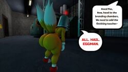 100acrew 1boy 1male 2025 3d 3d_(artwork) 3d_model anthro ass ass_focus balls big_ass big_butt black_eyes blue_body brainwashing bucket building butt_focus chum_bucket chum_bucket_bucket_helmet dialogue drone effects facility femboy floating floating_object gloves grabbing grabbing_objec head_stuck hedgehog helmet hypnosis inside_building male metal_bucket miles_tails_prower mind_control mobian mobian_(species) penis sega sfm small_balls small_penis solo sonic_(series) sonic_the_hedgehog_(series) sound_effects source_filmmaker speech_bubble spongebob_reference standing stuck tails tails_the_fox talking text_bubble wide_ass wide_hips wide_thighs
