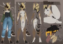 absurd_res anthro canid canine canis coyote female hi_res mammal model_sheet skulldog solo