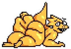 alphys anthro ass big_butt butt_grab eyewear female glasses hand_on_butt iloveslutyshortstax lizard looking_at_viewer looking_back nerd presenting presenting_hindquarters reptile scalie solo tail thick_thighs undertale_(series) yellow_body