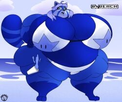 bao_azalea bbw big_breasts bikini blueberry_inflation breasts cleavage female furry huge_breasts hyper_breasts inflation mad_n_evil overweight thick_thighs wide_hips