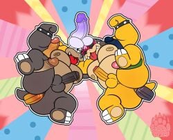 2025 absurd_res anal anthro ass balls duo_focus erection eyewear genitals grolarbearsins group hi_res koopa koopaling male male/male mario_(series) mario_bros moobs morton_koopa_jr. nintendo nipples overweight overweight_male penis roy_koopa scalie sunglasses tongue tongue_out