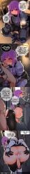2boys :>= absurd_res absurdres ai_assisted ai_generated alley armor balls belly_bulge big_ass blush bored bright_colors bulge crossdressing english_text female femboy feminine_body feminine_boy feminine_male feminization flat_chest glow glow5x high_resolution highres hime_cut looking_at_viewer oral original original_artwork original_character otoko_no_ko purple_eyes purple_hair self_upload shiny_skin sissy solo tavern text text_bubble tomgirl trap watermark wide_hips