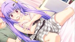 1boy 1boy1girl 1girls cg clothed embarrassed faceless_male imouto love_triangle_trouble ltt nanaru_(ltt) purple_hair