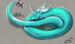 anonymous autofellatio blue_body cheek_markings countershading dragonair facial_markings fan_character feathered_wings feathers feral gem generation_1_pokemon gwini_(gyro) gyrotech head_markings hi_res horn markings masturbation nintendo oral oral_masturbation penile penile_masturbation pokemon pokemon_(species) red_markings serpentine unicorn_horn white_body wings yellow_eyes