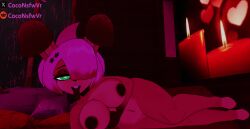 anthro bonfie bonfie_(cryptia) bonfie_(cryptiacurves) bonnie_(cally3d) bonnie_(fnaf) breasts breasts_out bunny bunny_ears bunny_girl bunny_tail bunnygirl coconsfwvr female five_nights_at_freddy's fnaf fnia furry green_eyes laying_down laying_on_bed laying_on_side titties tongue tongue_out vrchat vrchat_avatar